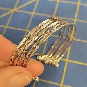 Street Refinement Silver Tone Stacked/Layered 7.5"  Bracelet